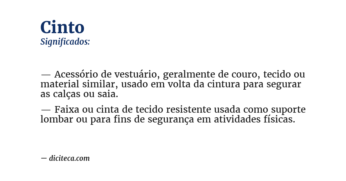 Significado de cinto