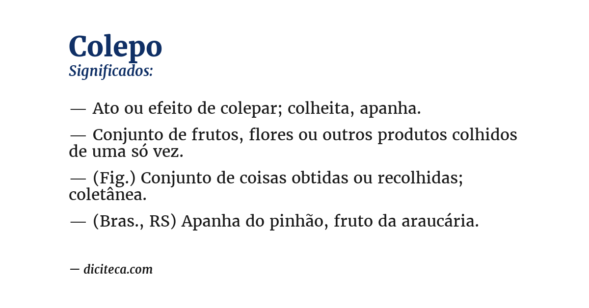Significado de colepo
