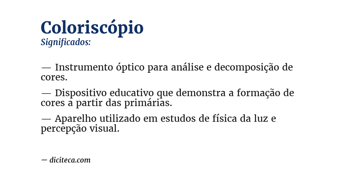 Significado de coloriscópio