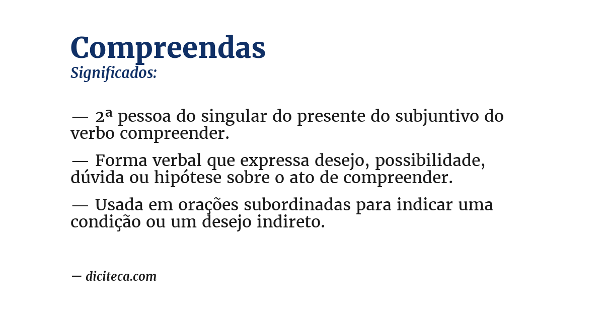Significado de compreendas