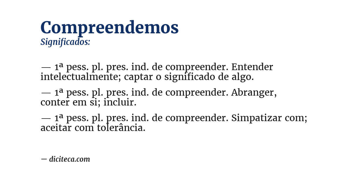 Significado de compreendemos