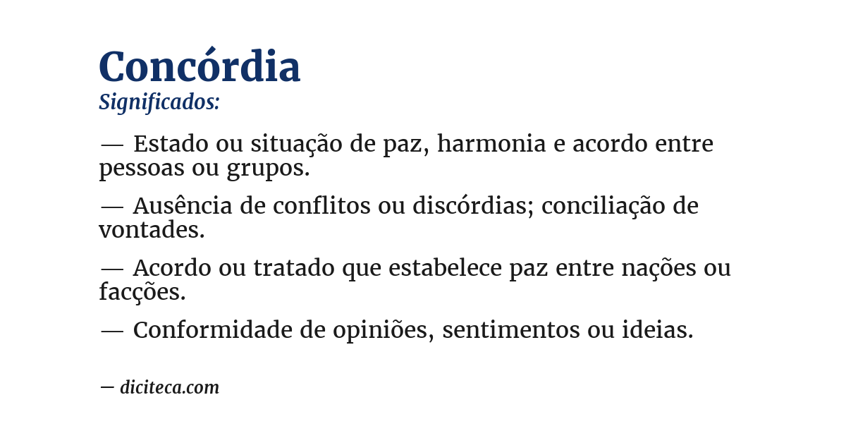 Significado de concórdia