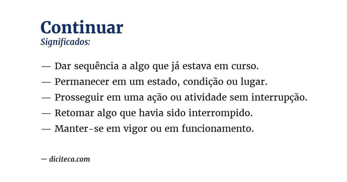 Significado de continuar
