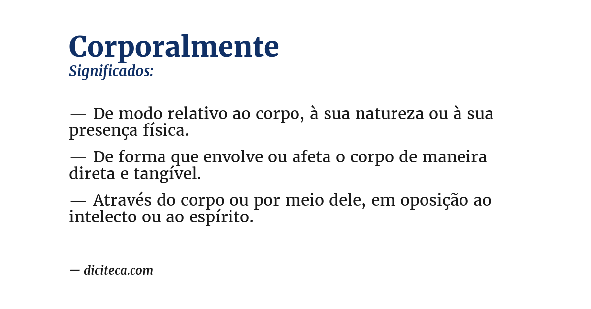 Significado de corporalmente