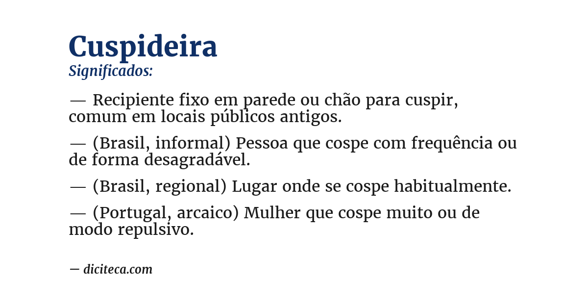 Significado de cuspideira