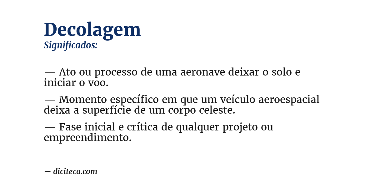 Significado de decolagem