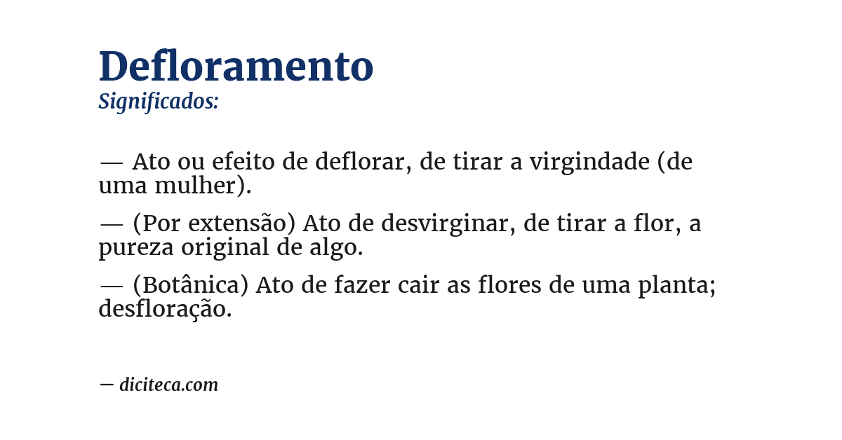 Significado de defloramento