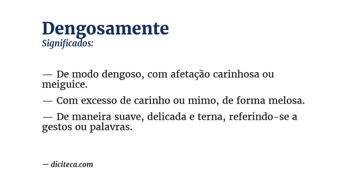 Significado de dengosamente