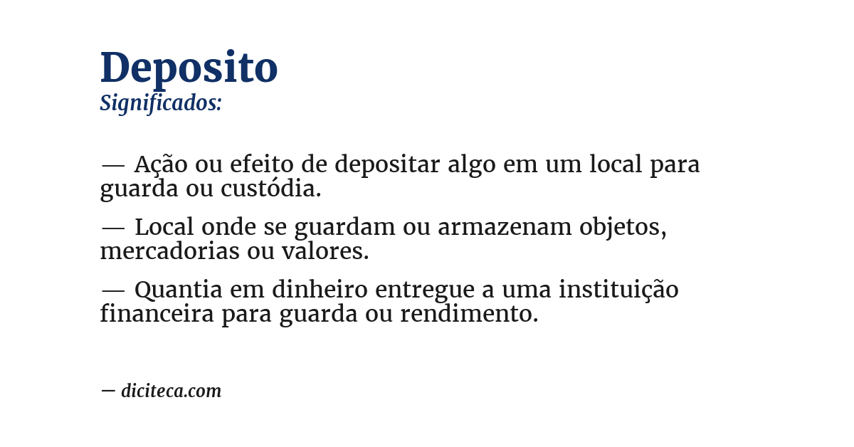Significado de deposito