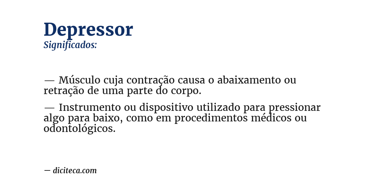 Significado de depressor