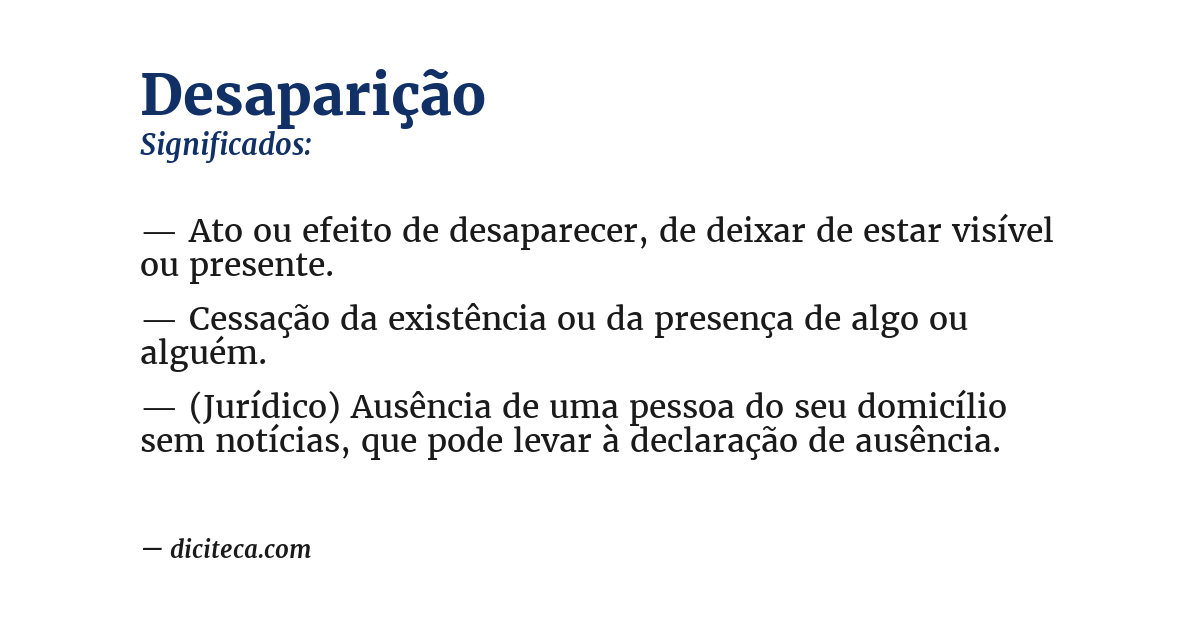 Significado de desaparição