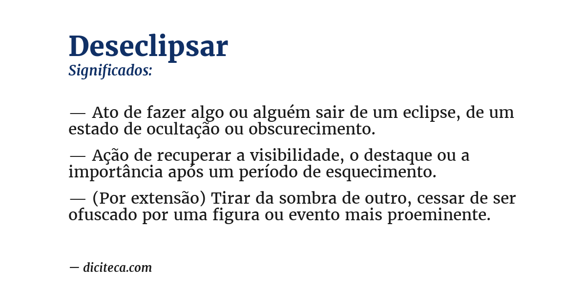 Significado de deseclipsar