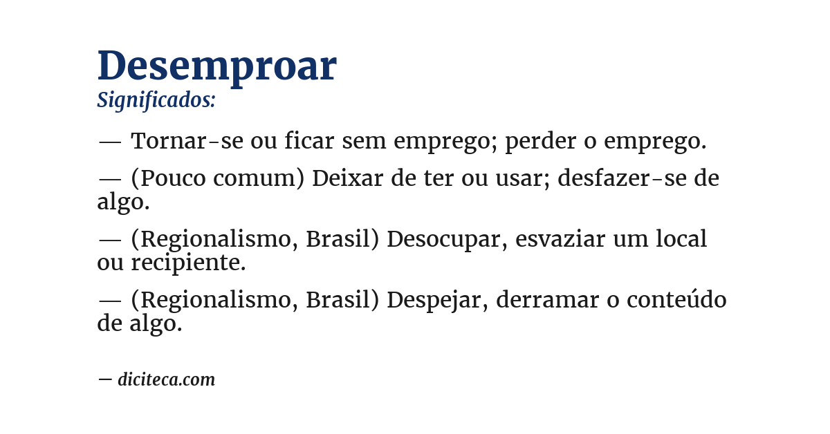 Significado de desemproar
