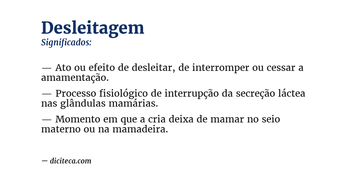 Significado de desleitagem