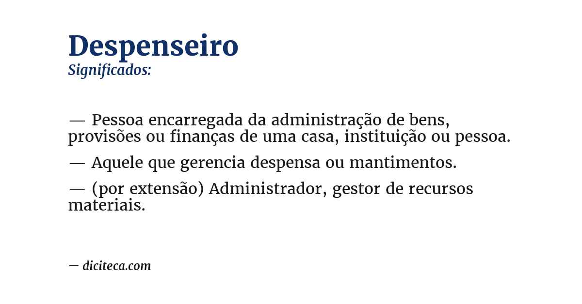 Significado de despenseiro