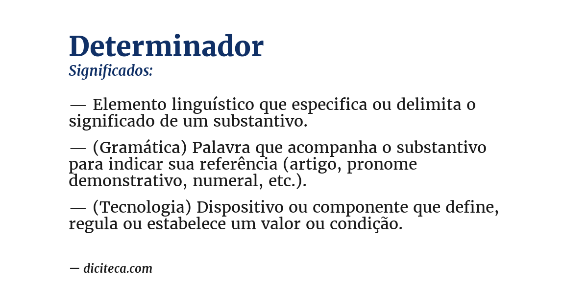 Significado de determinador