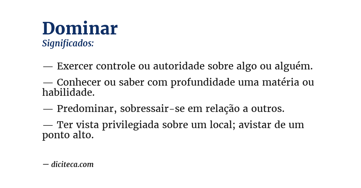 Significado de dominar