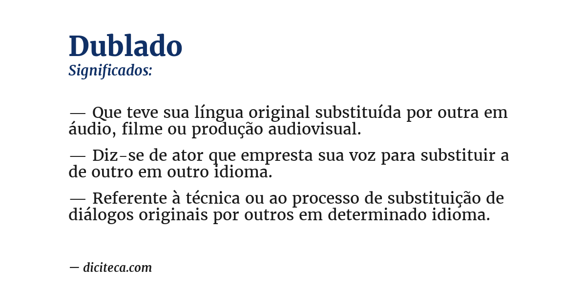 Significado de dublado