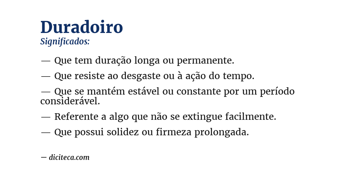 Significado de duradoiro