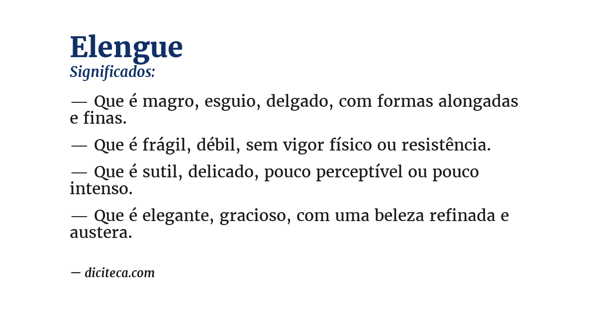 Significado de elengue
