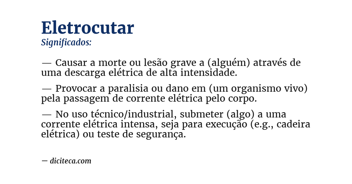 Significado de eletrocutar