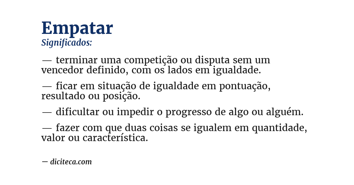 Significado de empatar