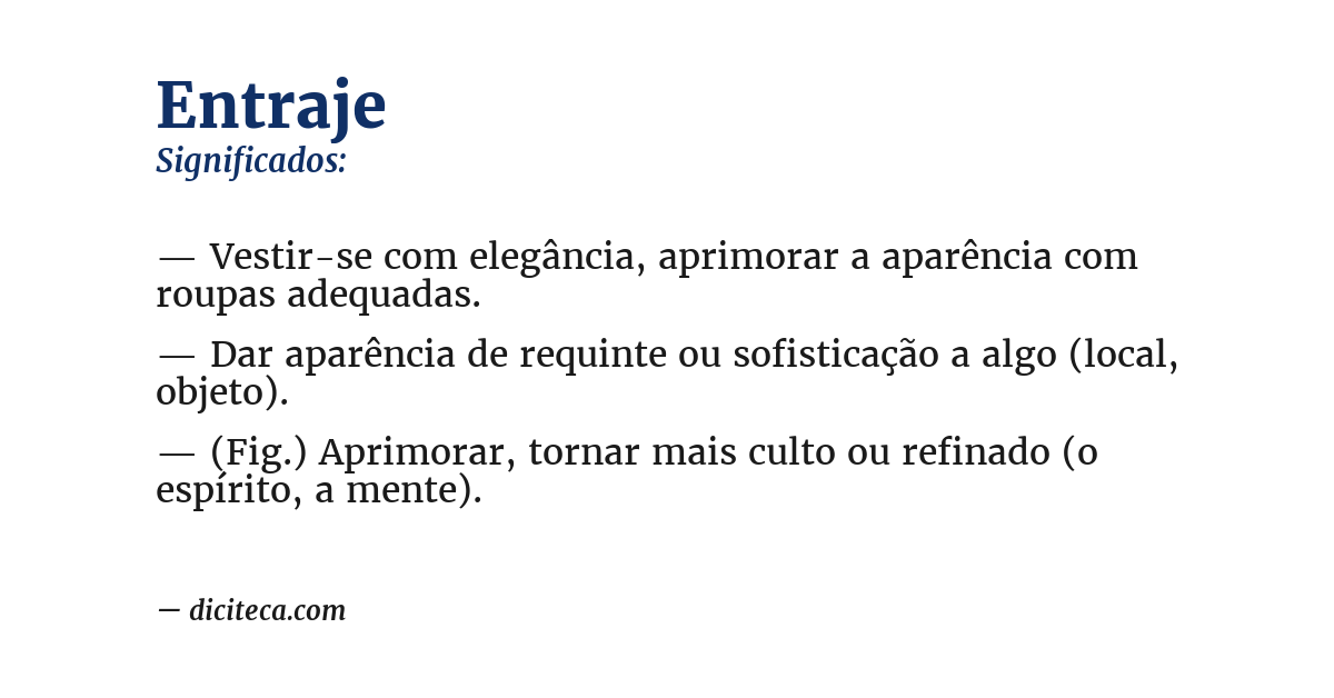 Significado de entraje