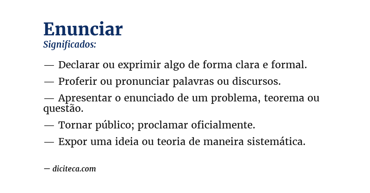 Significado de enunciar