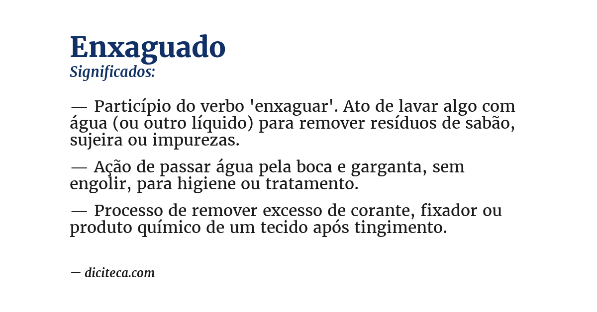 Significado de enxaguado