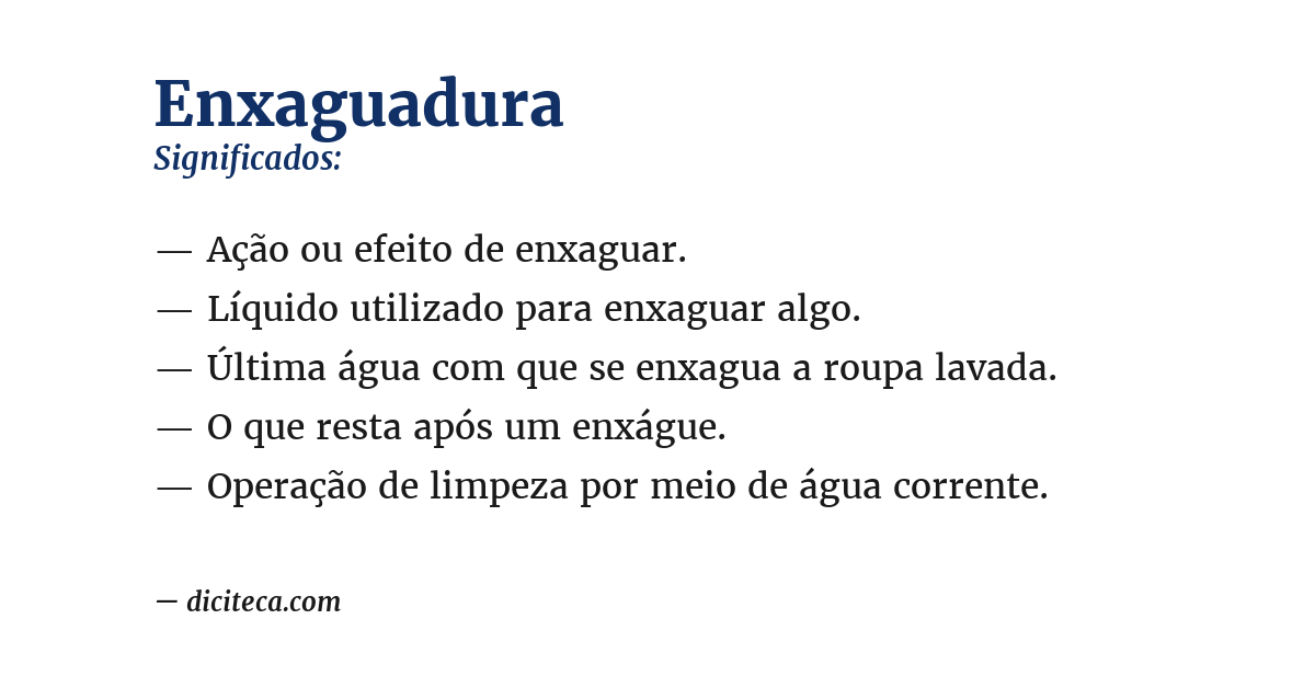 Significado de enxaguadura
