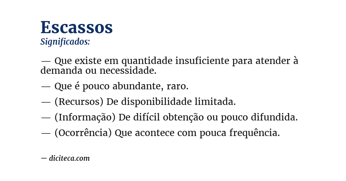 Significado de escassos