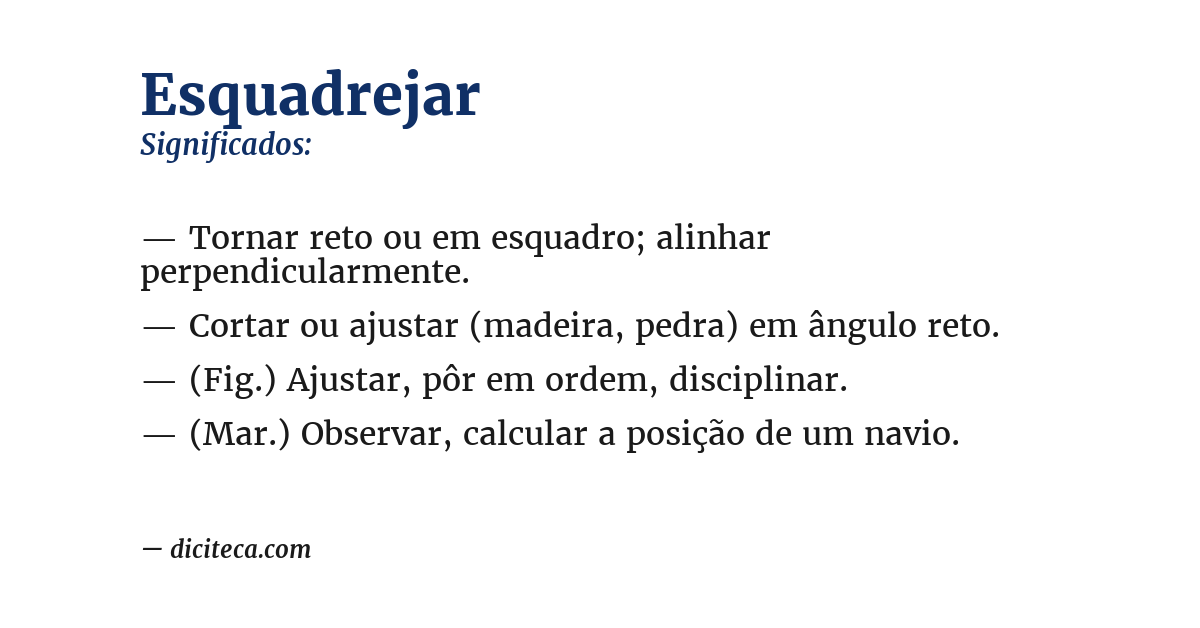 Significado de esquadrejar