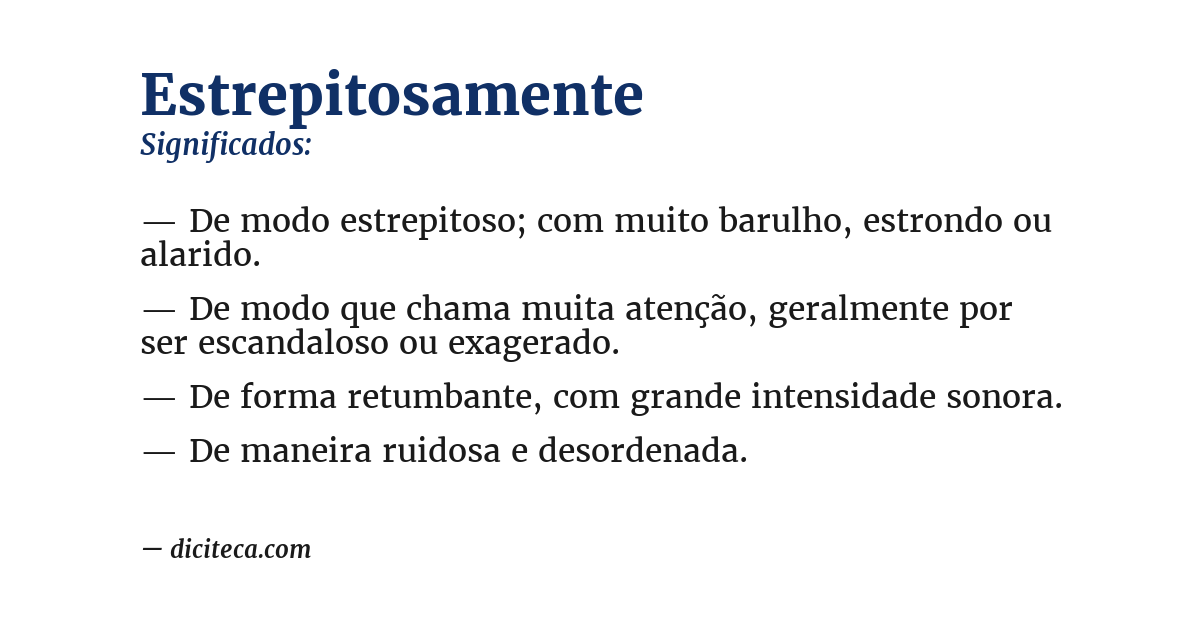 Significado de estrepitosamente
