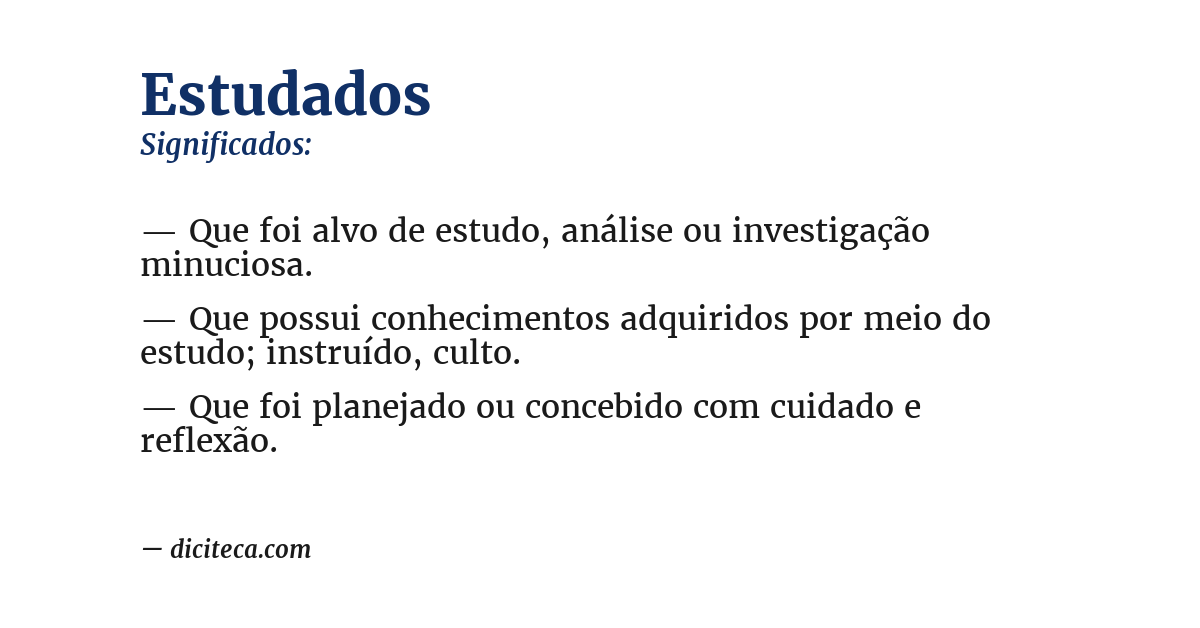 Significado de estudados