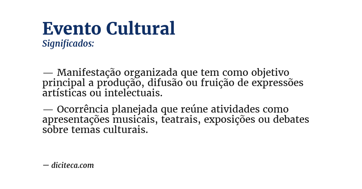 Significado de evento cultural