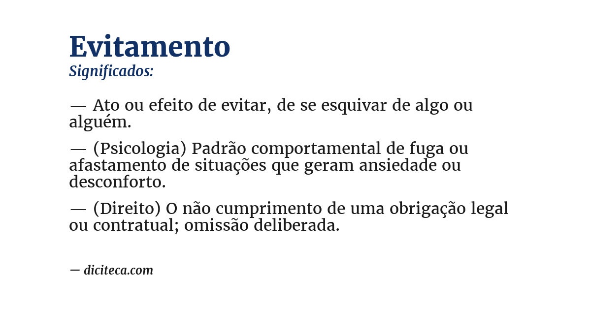 Significado de evitamento