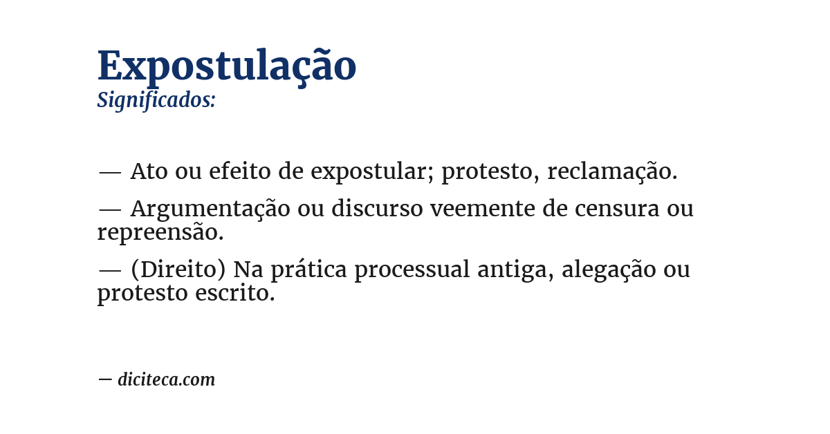 Significado de expostulação