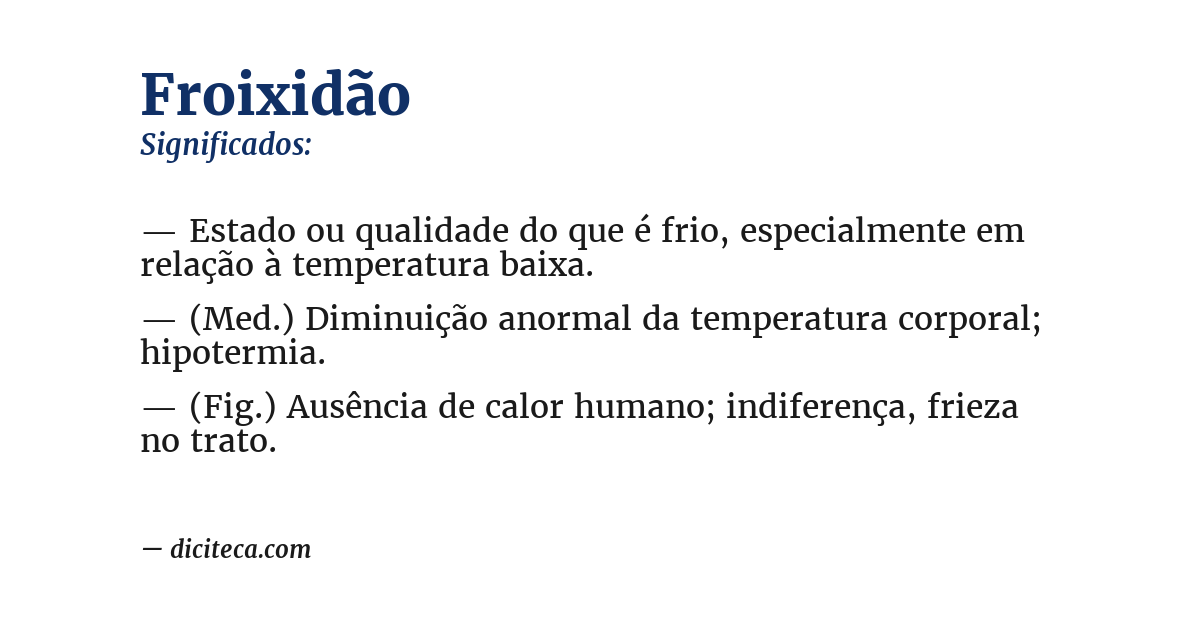 Significado de froixidão