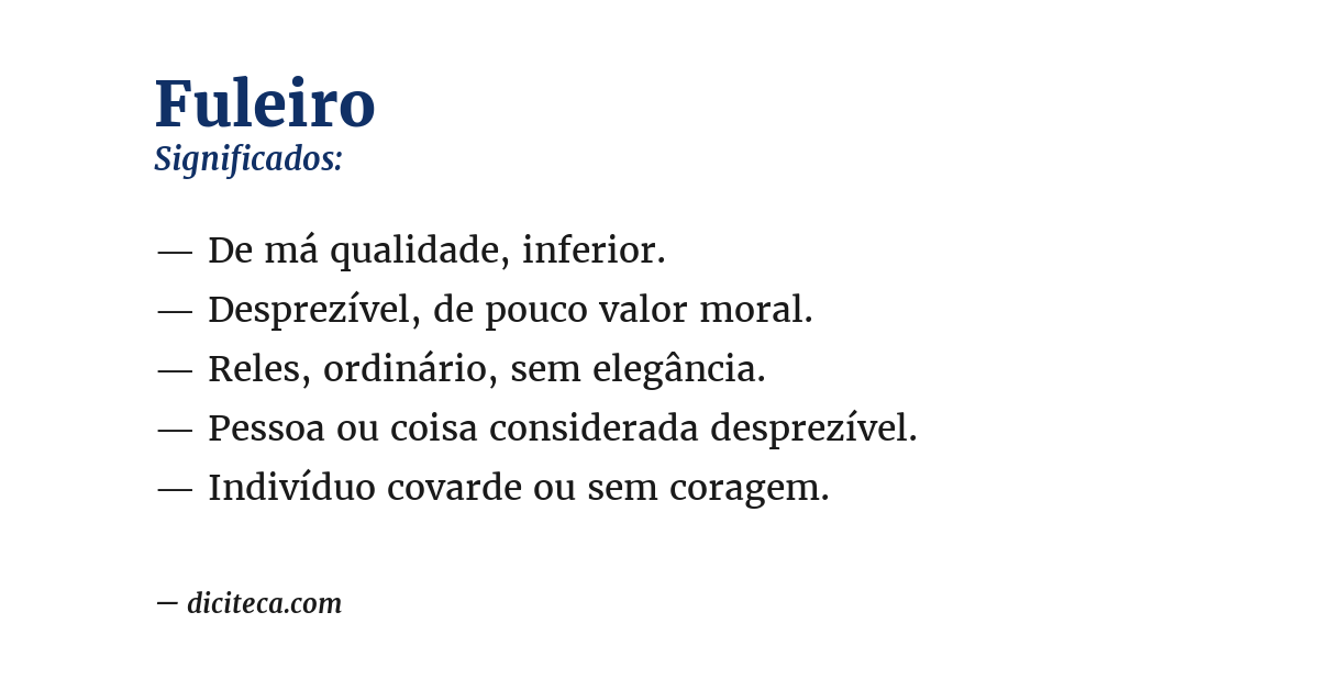 Significado de fuleiro