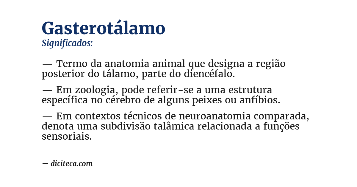 Significado de gasterotálamo