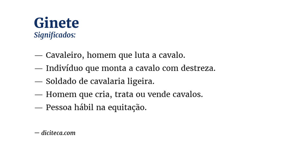 Significado de ginete