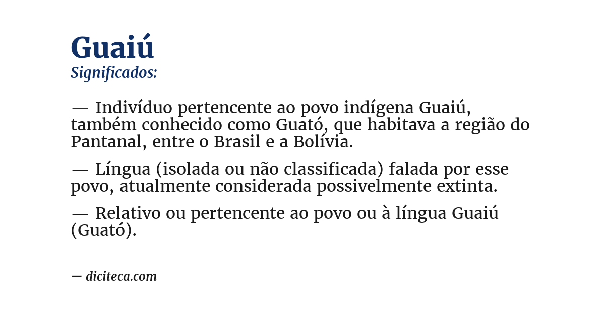Significado de guaiú