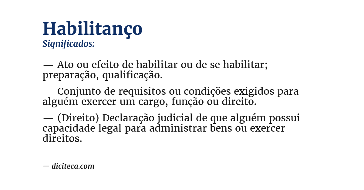 Significado de habilitanço