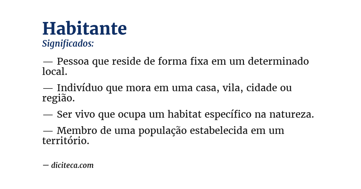 Significado de habitante