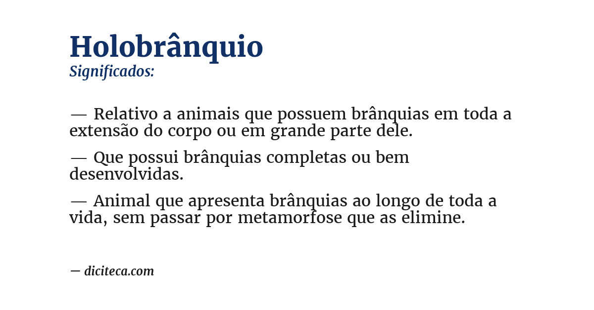 Significado de holobrânquio