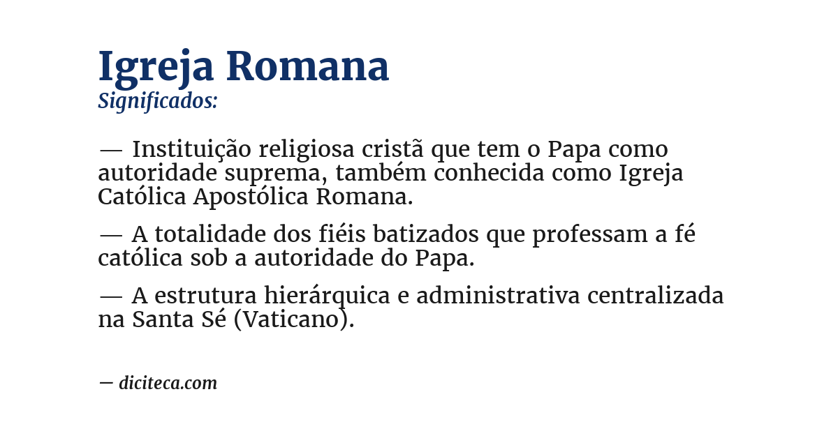 Significado de igreja romana