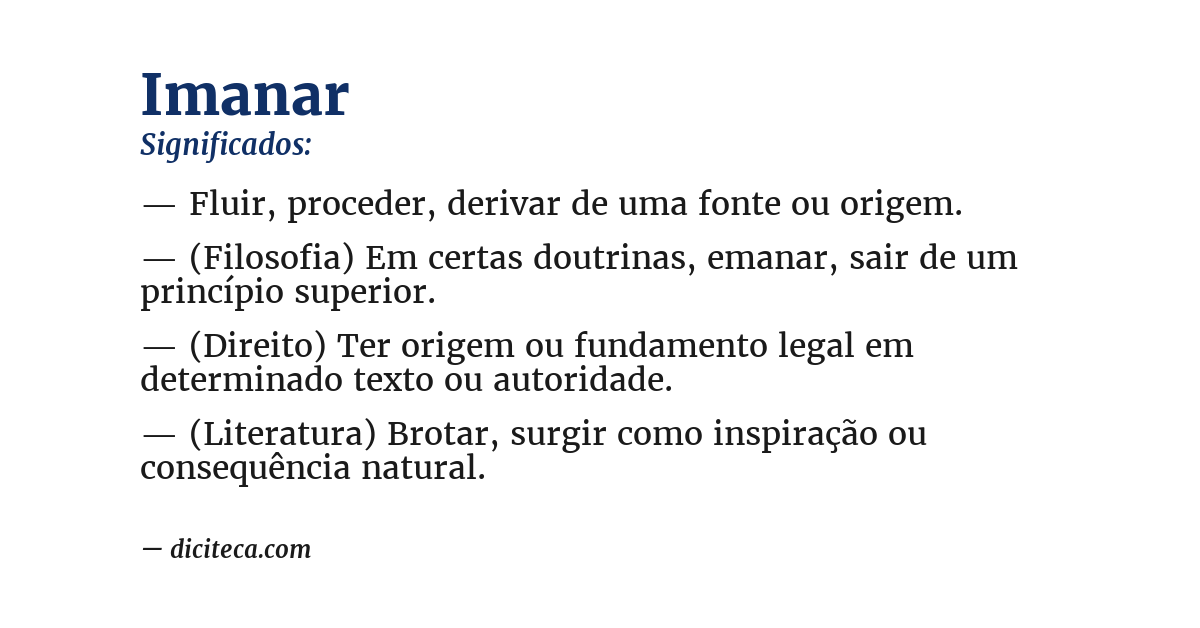 Significado de imanar