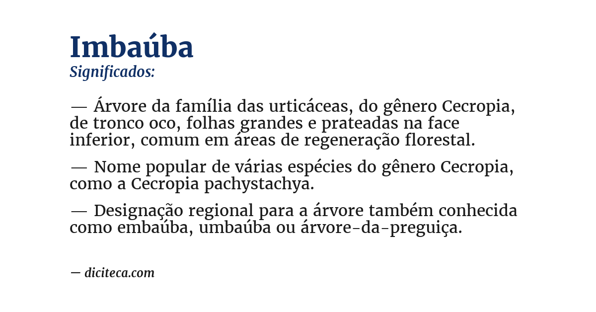 Significado de imbaúba