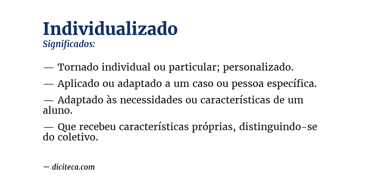 Significado de individualizado
