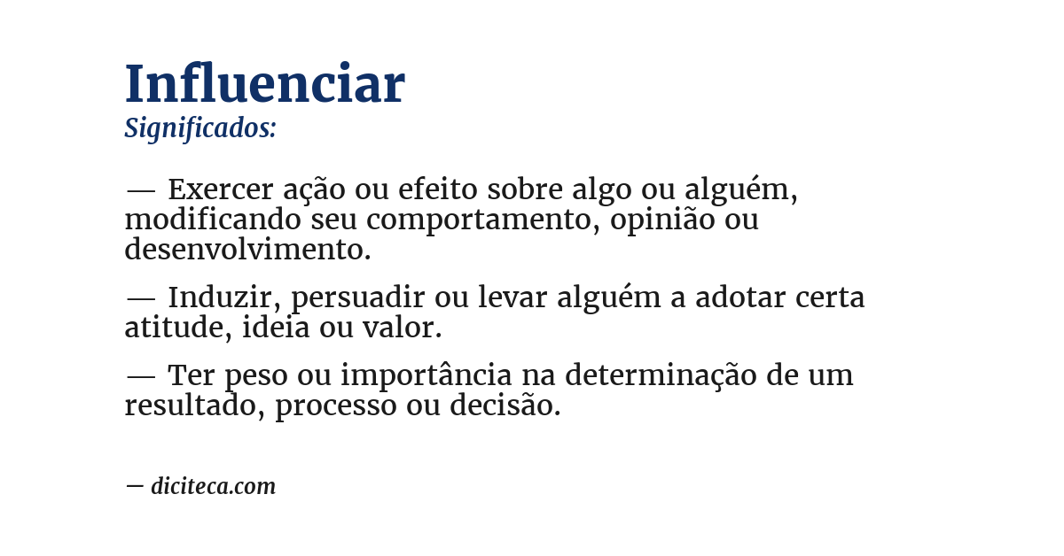 Significado de influenciar